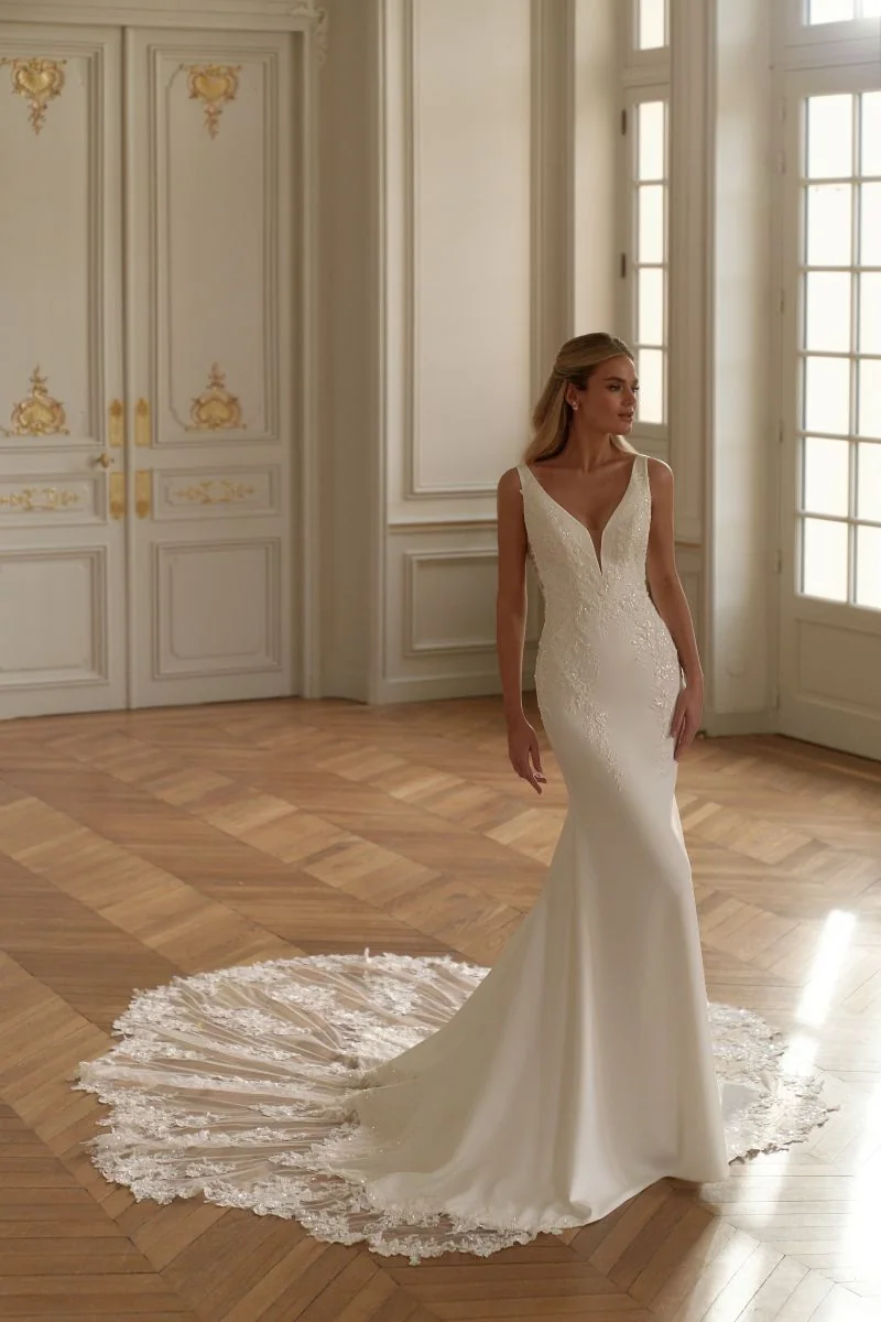 Robe de mariée Harris — Collection 2027 — Boutique Carlota Bourg-en-Bresse