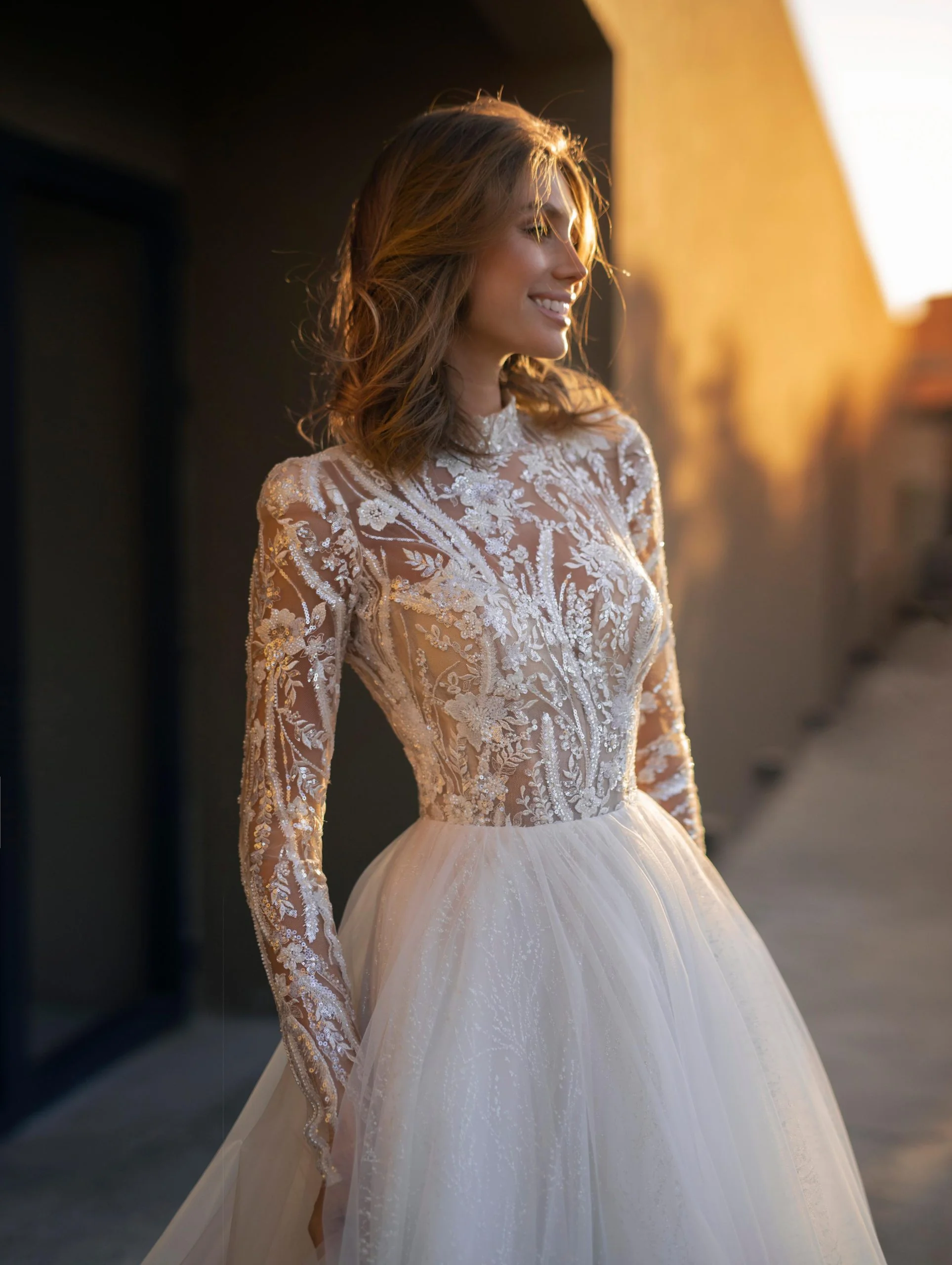 Robe de mariée Carmelia détail — Collection Natalia Romanova — Boutique Carlota Bourg-en-Bresse